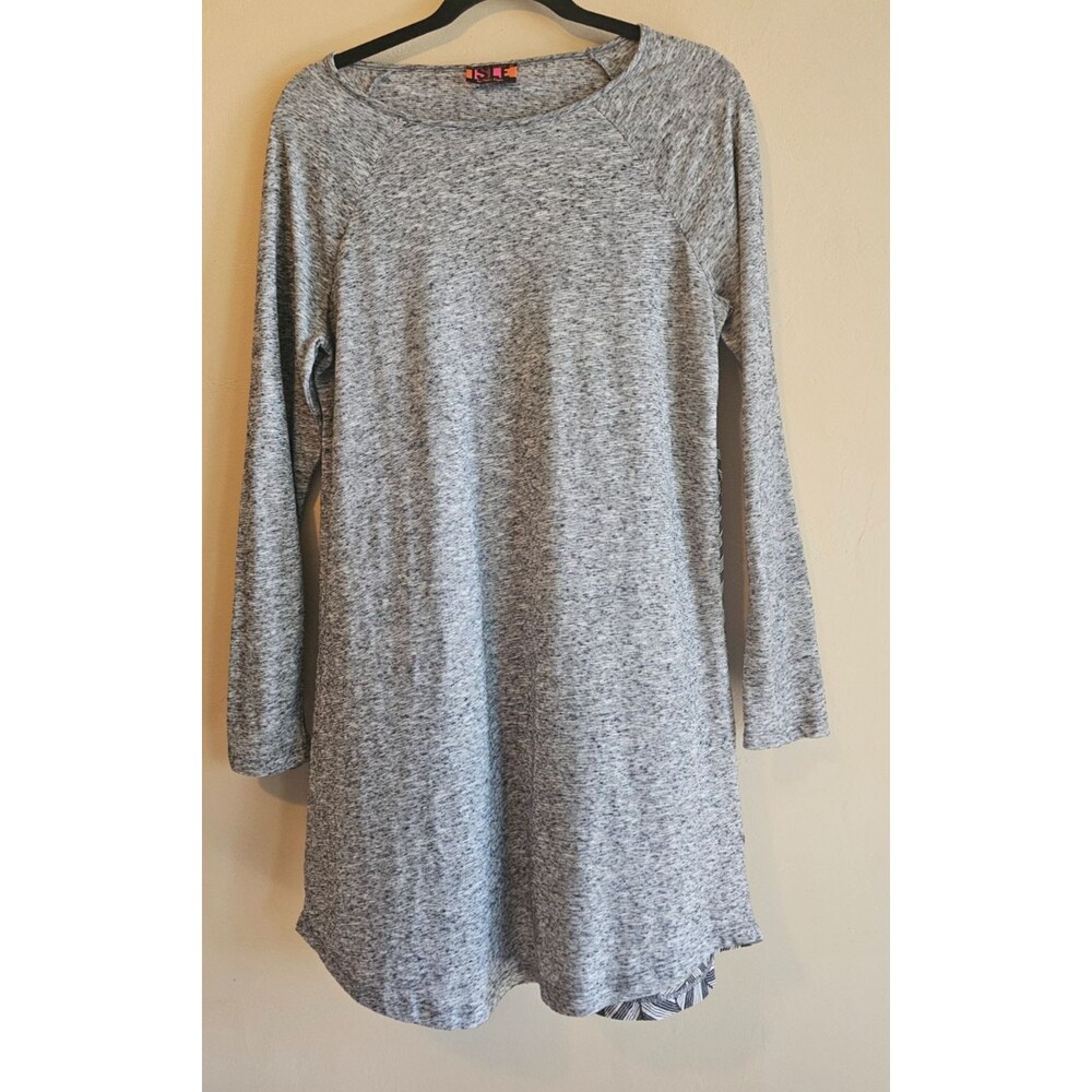 ISLE By Melis Kozan M Gray  Coastal Cozycore Long Sleeve Swing Dress